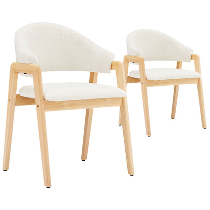 2-Pack High-Quality Faux Fur Chair Covers | Suitable for Dining, Dressing, Ergonomic, Lightweight Luxury, and Curved Back Chairs | White, Modern Style, Solid Back, Wipe Clean Care
