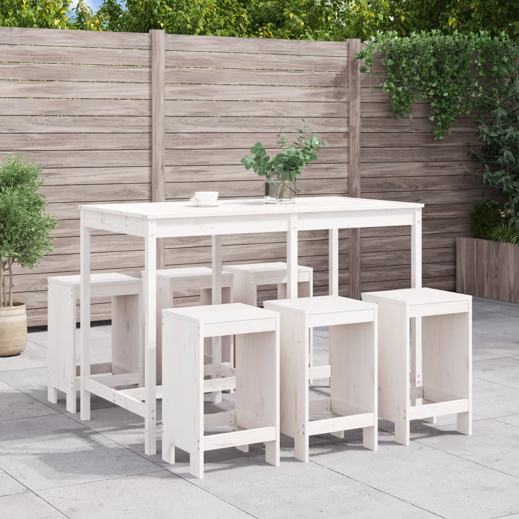 Houten Barset – Buitenbarset – Tuinbar – Terrasmeubilair – Balkonset – Massief Grenenhout – Compact Design