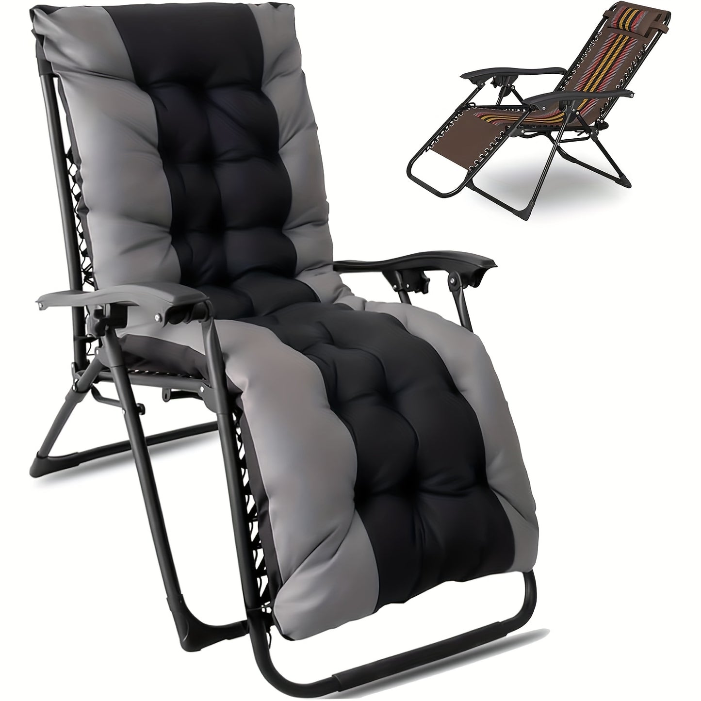 Inklapbare Ligstoel – Tuinstoel – Strandstoel – Zwemstoel – Lounger – Extra Breed – Afneembaar Hoofdkussen – Draagvermogen 150 kg