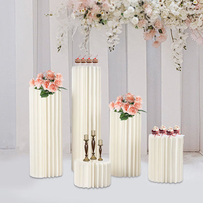 Tafeldecoratie – Bloemendisplays – Tafelstukken – Bruiloftdecoratie – Feestdecoratie – Set van 5 – Stevig Honingraatkarton – Verschillende Hoogtes 20-100 cm