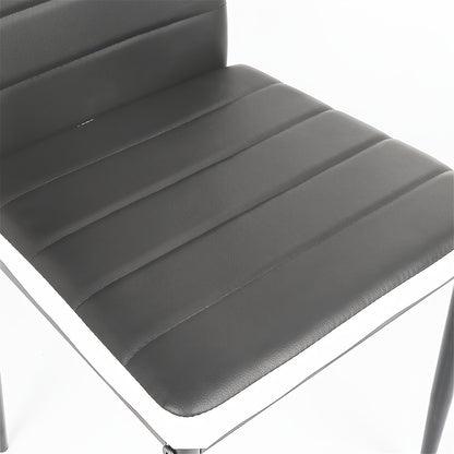 Eetkamerstoelen – Stoelen – Kuipstoelen – Keukenstoelen – Set van 6 – Kunstleer Bekleding – Metalen Onderstel – Grijs Wit