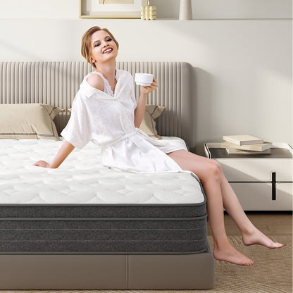 Hybride Matras – Pocketvering Matras – Koudschuim Matras – Memory Foam Matras – Tweepersoonsmatras – 140x200 cm – Medium Stevig – Ademend Polyester Hoes