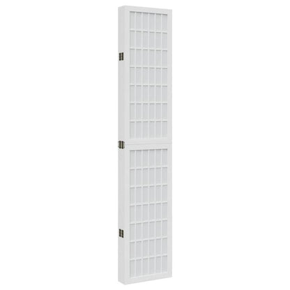 6pcs room divider, white, solid paulownia wood