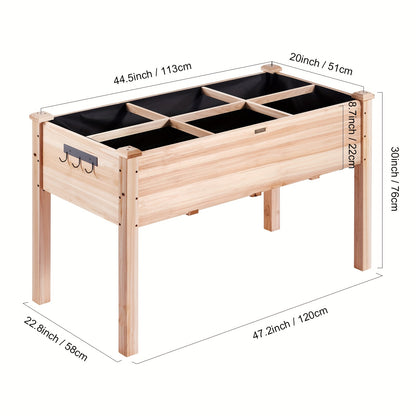 Hoogtebed Tuinieren – Verhoogd Tuinbed – Houten Plantenbak – Moestuinbak – Plantenbak Buiten – Cederhout Natuurlijk Afwerking – 120x58x76 cm Ergonomisch Design