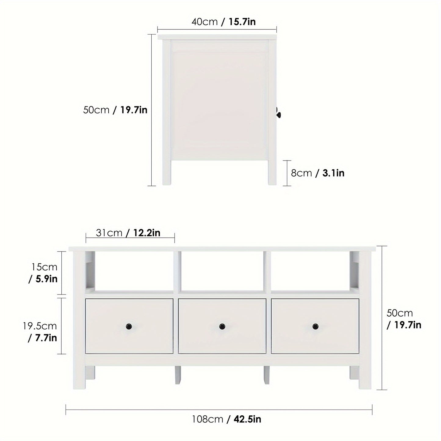 Tv-meubel – Tv-kast – Mediameubel – Tv-meubel met Laden – Dressoir – Modern Wit – Stevig MDF & Houtplaat – 4 Laden & Open Planken