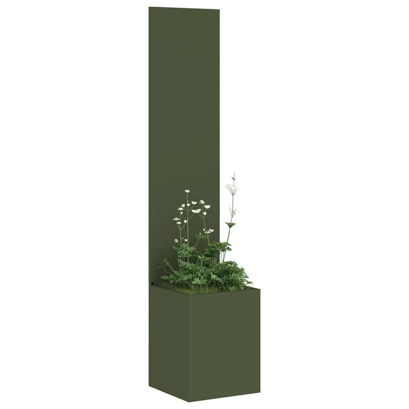 Olive Green Flowerpot with Decorative Panel 32x140cm Suitable for Courtyard Garden Balcony Terrace Scenes Meeting Green Plant Cultivation and Outdoor Space Natural Style Decoration Needs, Garden Decor, Balcony Plants, Stylish