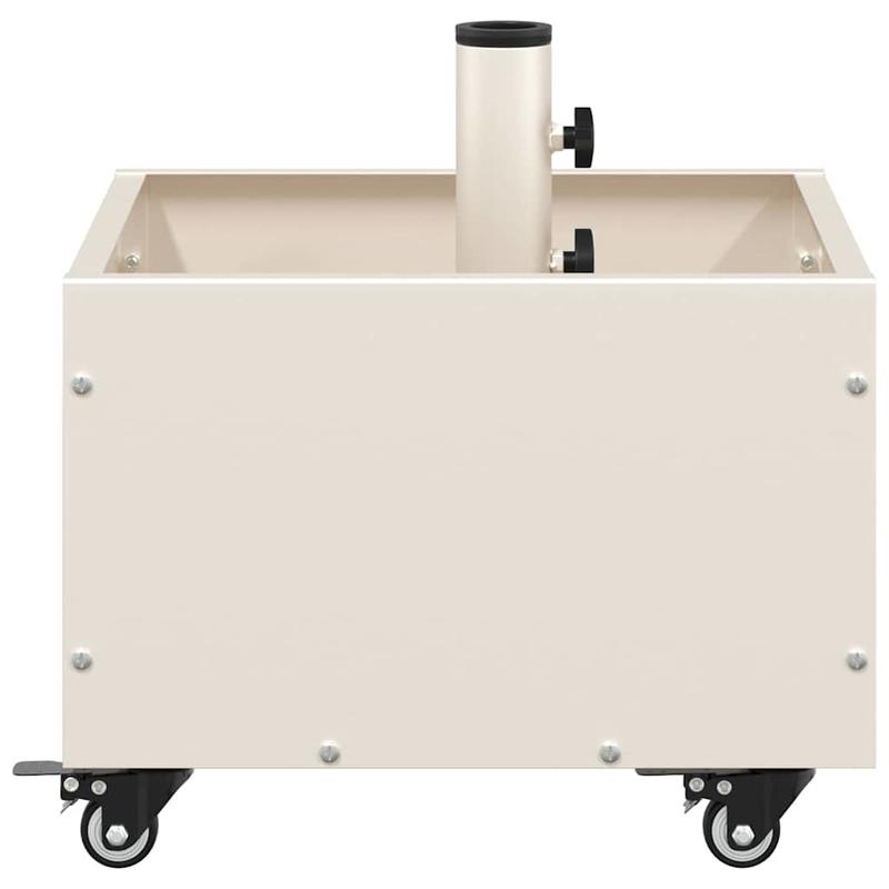 Parasolvoet – Parasolhouder – Parasolstandaard – Parasolbasis – Parasolvoet met Plantenbak – Wit – Staal – 45x45x45 cm – 360° Verstelbaar – Weerbestendig en Stevig