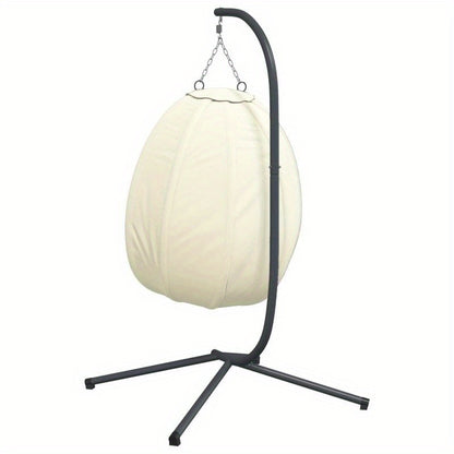 Hangstoel – Eivormige Hangstoel – Buitenstoel – Tuinstoel – Balkonstoel – Weerbestendig Staal – Ergonomisch Comfort - QUORE