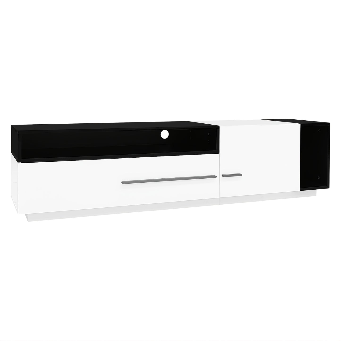 TV-Meubel – TV Dressoir – TV Kast – TV Meubel – Lowboard – Hoogglans – 170 cm – Geschikt Voor TV’s Tot 70 Inch – Met Lade, Deur En Open Vak