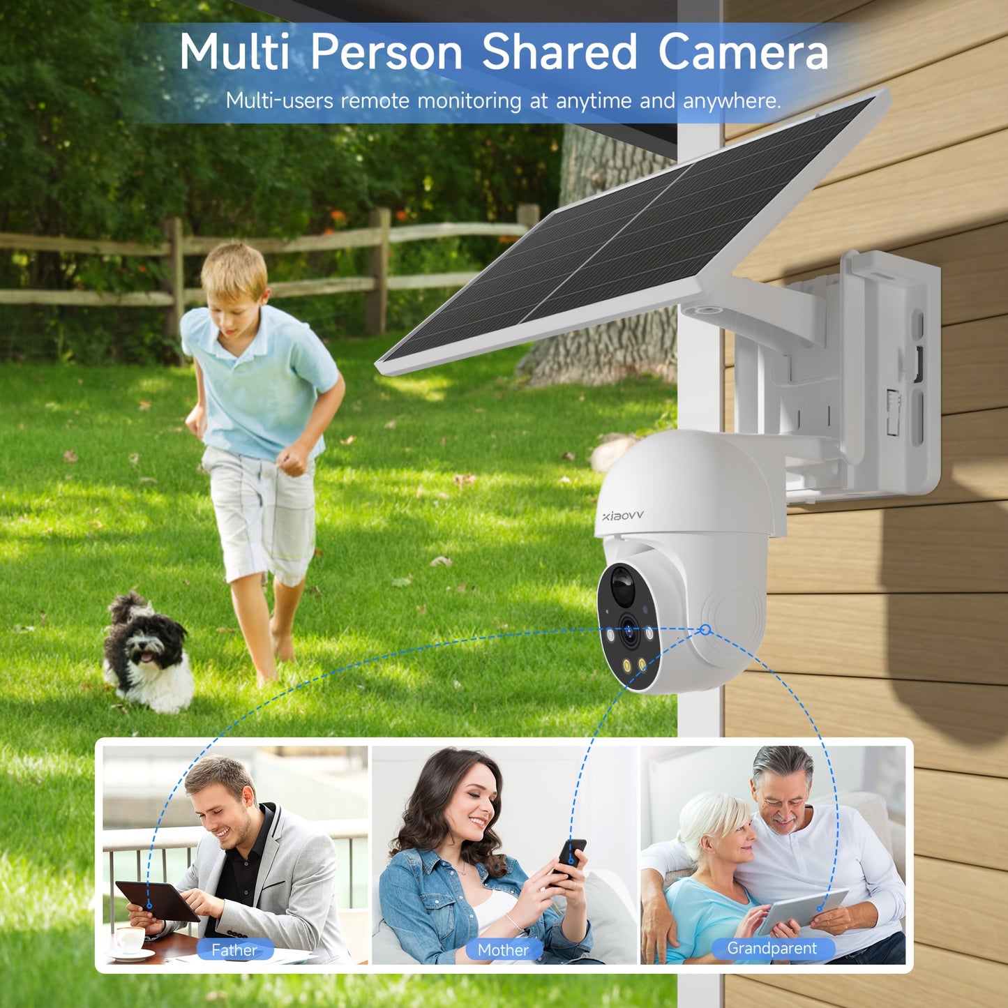 Beveiligingscamera – Camerabewaking – Buitencamera – Bewakingscamera – Draadloze Camera – 1080P Full HD – Zonne-energie Met Menselijke Detectie – Kleurennachtzicht Met Tweeweg Audio