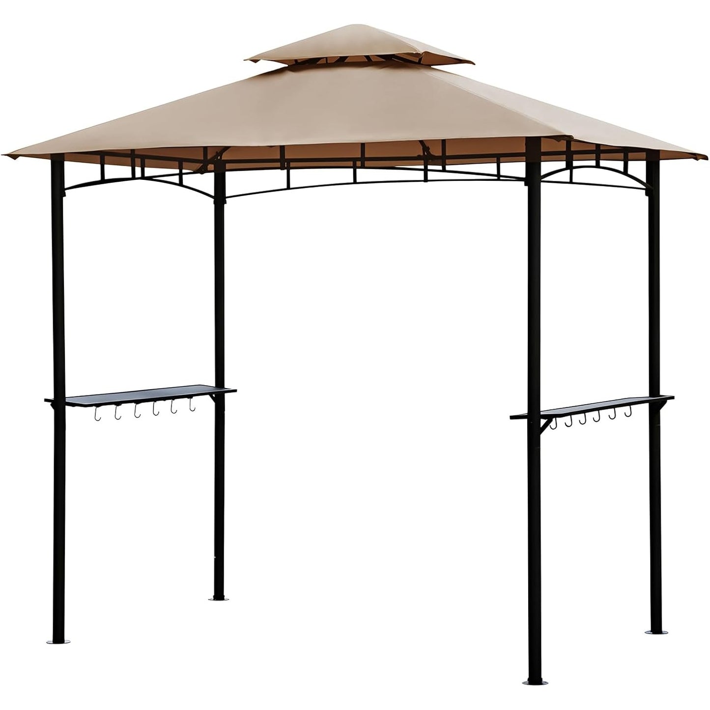 Partytent – Tuinkamer – Tuinkapel – Tuinpaviljoen – Partygazebo – Khaki – Stevig Aluminium Frame – Waterafstotend Oxford Doek – 2,45 x 1,50 m