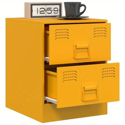 Nightstands 2pcs 34.5X39X44 Cm Steel Yellow