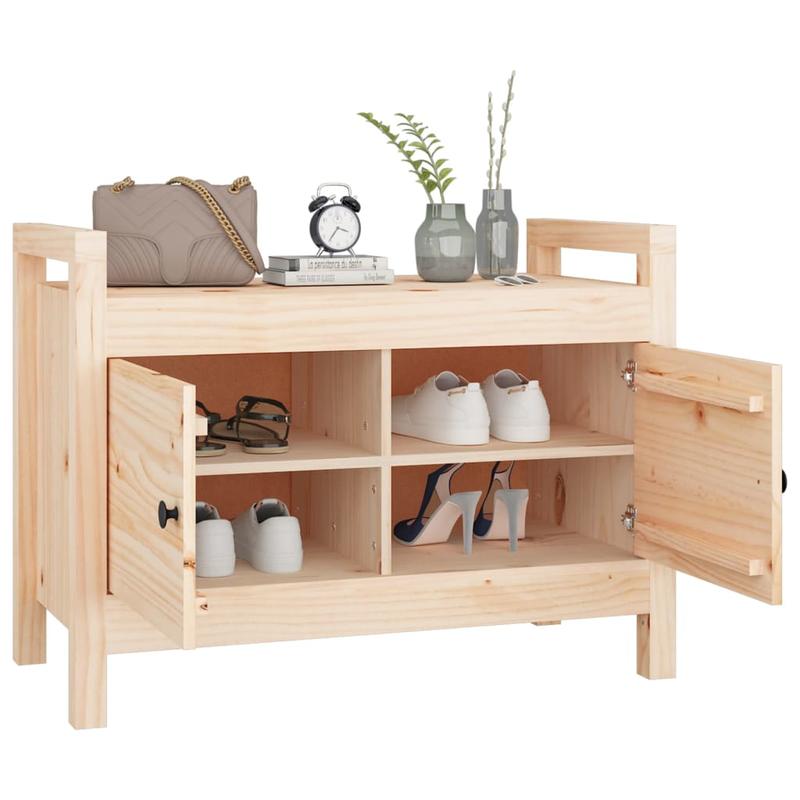This Bench, Measuring 80X40X60 Cm And Made of Solid Pine Wood, Is Ideal As a Shoe Stool in Your Hallway Or As a Storage Stool in Your Living Room.