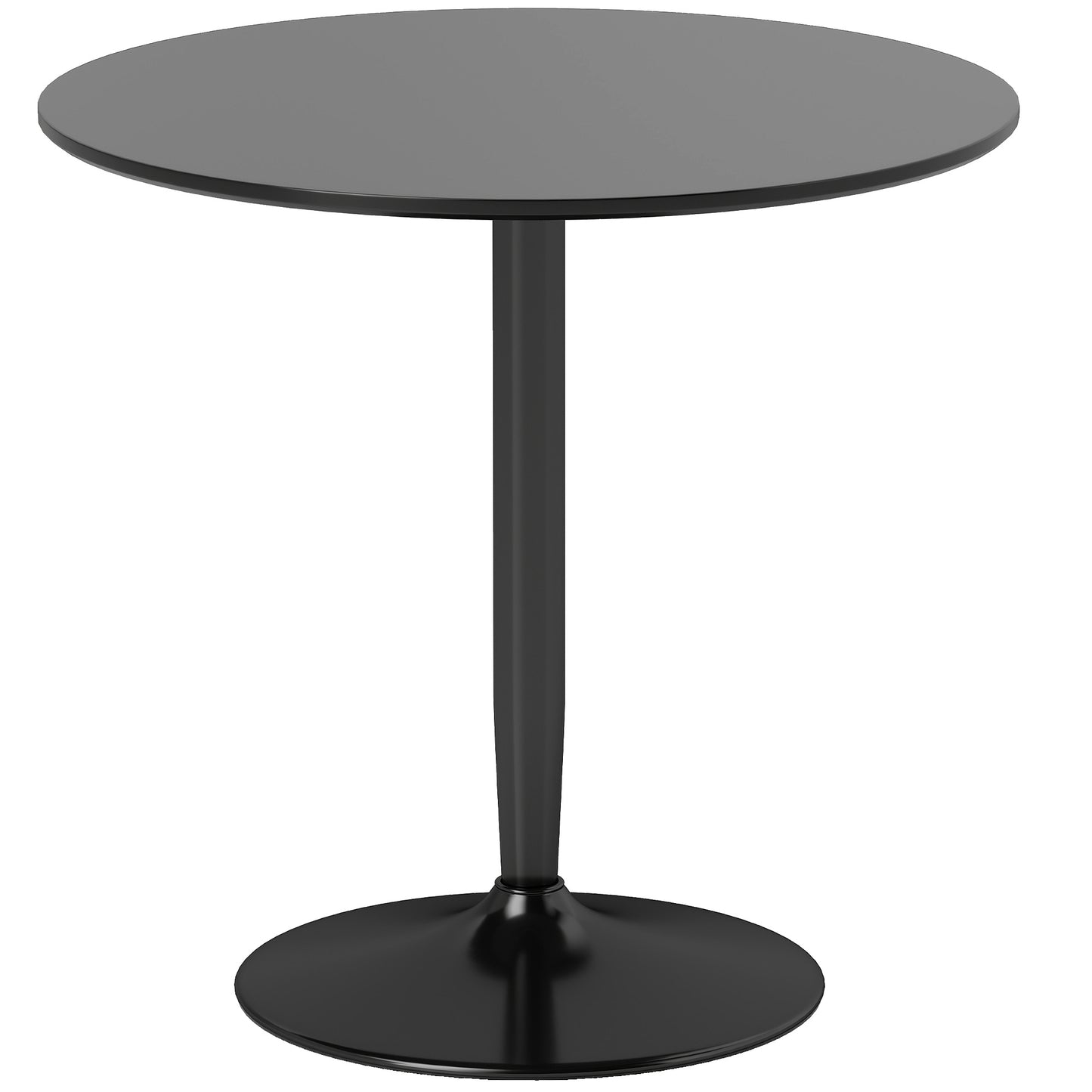 Eettafel – Ronde Tafel – Keukentafel – Klaptafel – Kleine Tafel – Compact 80 cm Ø – Staal Met Non-Slip Pootjes – Zwarte Afwerking