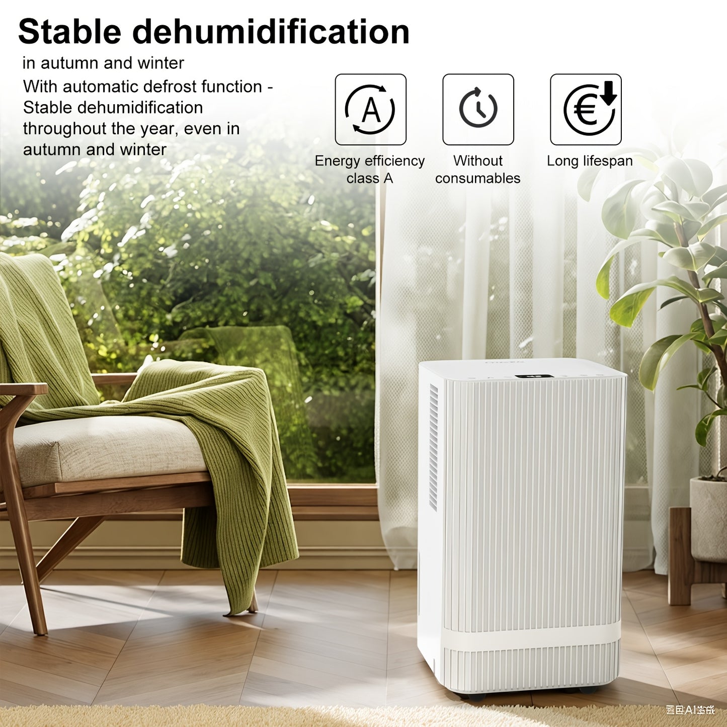 Luchtontvochtiger – Vochtvreter – Ontvochtiger – Droger – Vochtregelaar – Compact 14L/Dag – App Bediening & Spraakbesturing