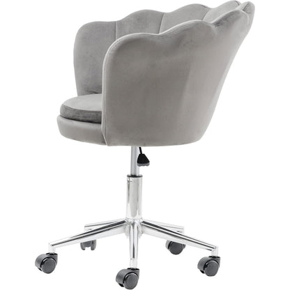 Velvet Bureaustoel – Fauteuil – Werkstoel – Stoel met Wieltjes – Bureaustoel Met Verstelbare Hoogte – Zachte Velvet Bekleding – Draaibare Vijfsterbasis