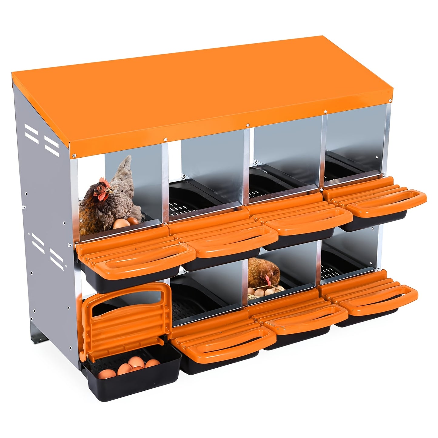 Kippenhok – Nestkast – Legnest – Pluimveehok – Kippenren – Gegalvaniseerd Staal – Waterbestendig Dak – Uitneembare Egg Tray