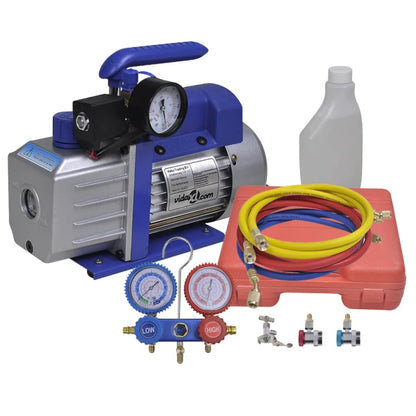 Vacuümpomp – Vacuümpompset – Manometer – Koelvloeistofpomp – Aircopomp – Dubbele Manometers – Aluminium Behuizing