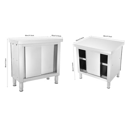 Werktafel – Werkbank – RVS Tafel – Keukentafel – Werkbank Met Lades – RVS 201 Staal – Verstelbare Poten – 110 kg Draagkracht