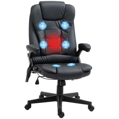 Massage Bureaustoel – Massage Stoel – Bureaustoel Met Massage – Gaming Stoel – Draaibare Bureaustoel – Zwart – 6-Punts Trilmassage – Verwarmingsfunctie