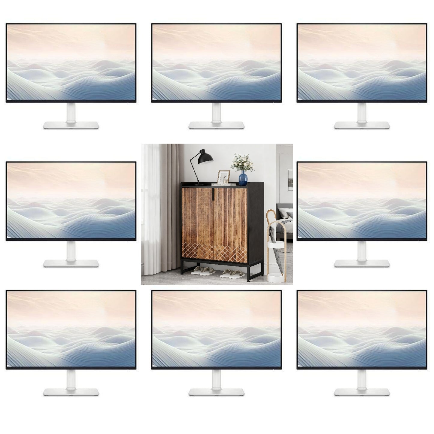 Schoenenkast – Schoenenrek – Schoenenopberger – Schoenenkast – Schoenenbank – 6-Laags – Voor 20-25 Paar Schoenen – MDF Hout Met Stevige Metalen Poten – Zwart/Bruin Verticale Opbergkast