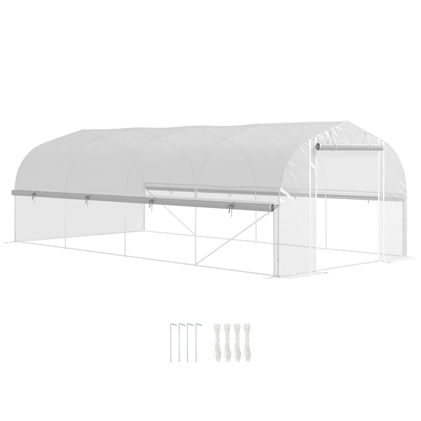 Kasje – Kweekkas – Broeikas – Tuinkas – Foliekas – 6x3x2 m – UV-bestendige PE-folie – Gegalvaniseerd Stalen Frame