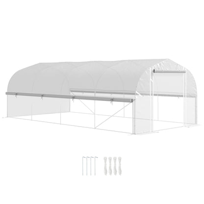 Kasje – Kweekkas – Broeikas – Tuinkas – Foliekas – 6x3x2 m – UV-bestendige PE-folie – Gegalvaniseerd Stalen Frame