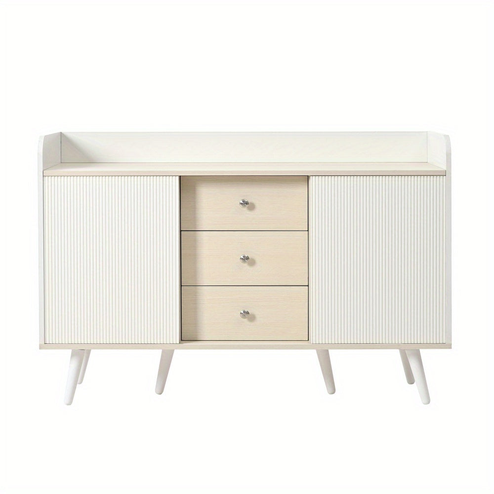 Dressoir – Ladekast – Opbergkast – Buffetkast – Kast – Modern – MDF Materiaal – 117,5 cm – Wit Houtlook