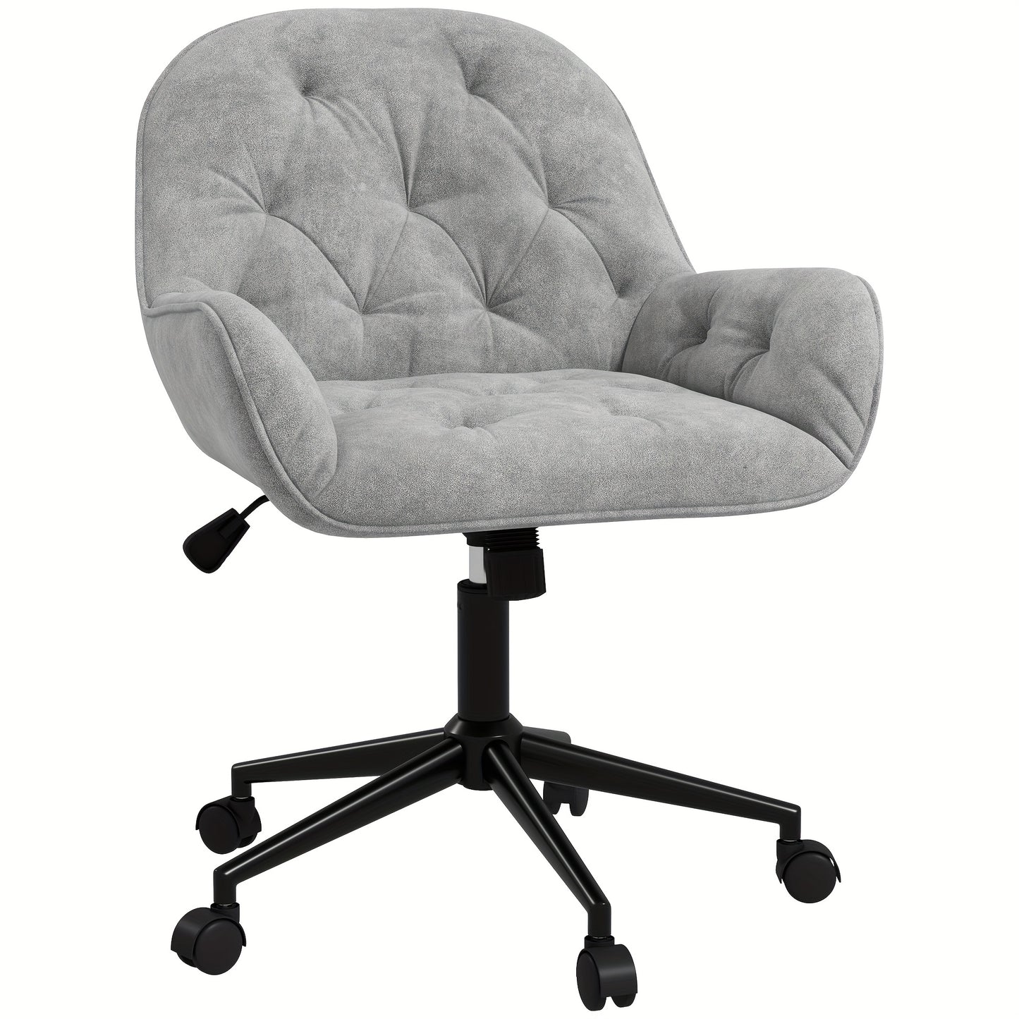 Draaifauteuil – Loungestoel – Bureaustoel – Werkstoel – Stoel – Lichtgrijs Velvet – Verstelbare Zithoogte – Ergonomisch Design