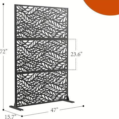 Buitenafscheiding – Tuinscherm – Privacy Scherm – Balkonwand – Scheidingswand – Metalen Vrijstaand Paneel – Gegalvaniseerd Staal – 182,88 x 119,38 cm – Weerbestendig & Eenvoudige Montage