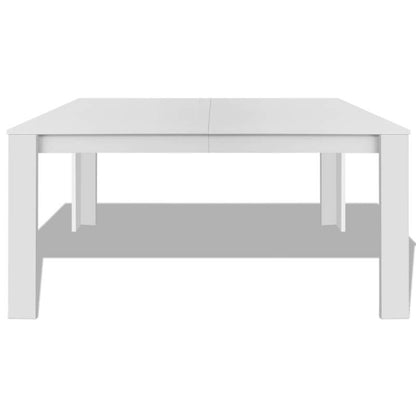 Witte Eettafel – Eetkamertafel – Tafel – Eettafel Rechthoekig – Design Tafel – 140x80x75 cm – Krasbestendig Hoogdruklaminaat – Stevig Metalen Onderstel