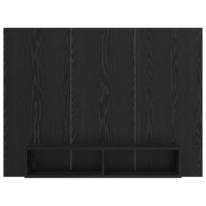 TOMSHOO TV Cabinet, Entertainment cabinet, Wall TV Cabinet Black oak 120 x 23.5 x 90cm Engineered Wood, Entertainment Center, Television and media furniture