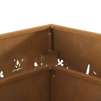 Vuurkorf – Tuinhaard – Buitenhaard – Terrashaard – Brander – Groot 60x60x30 cm – Met Realistisch Vlammen Effect – Bruin Metaal
