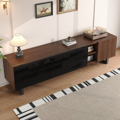 Tv-meubel – TV-kast – TV-stand – Mediamöbel – Vierdeurs Meubel – Uniek Design – Lage TV Montage – 180x38x50 cm – Zonder Elektriciteit