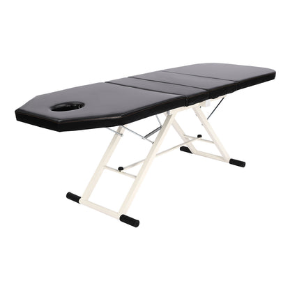 Massagetafel – Massagebank – Behandelingstafel – Spa Tafel – Schoonheidstafel – Inklapbaar & Draagbaar – Ergonomisch Gezichtsgat & 250 kg Draagvermogen – Zwart