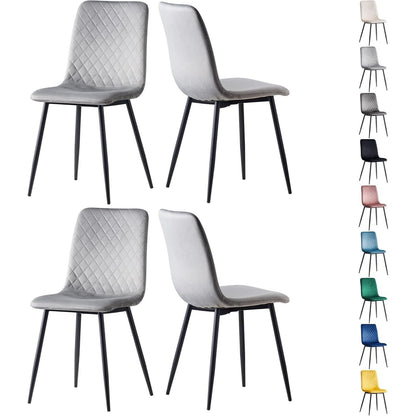 MCC Direct Dining Chairs in 4pcs Set Made of Velvet, Metal Legs, Lexi Chairs, Designer Chairs