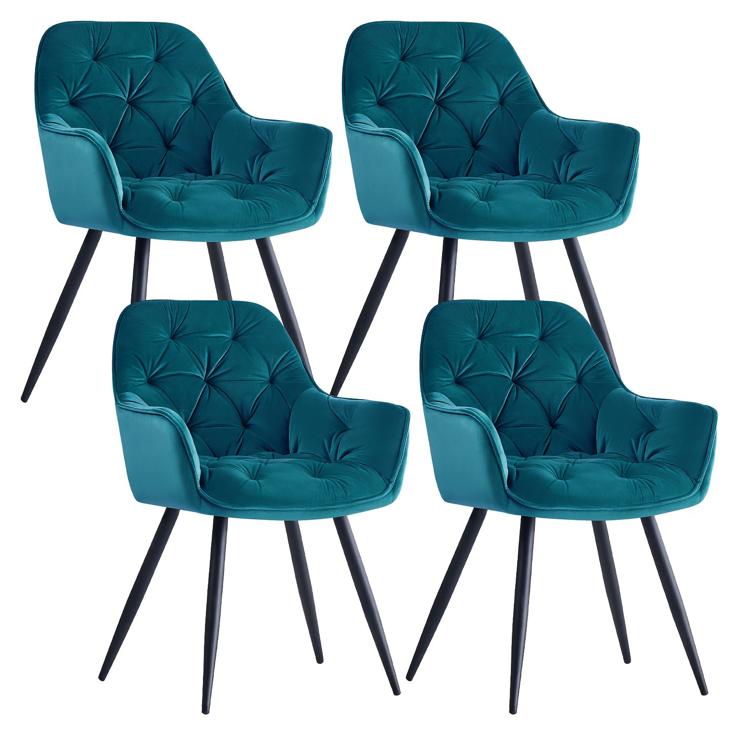 JYMTOM Velvet Dining Chairs with Padded Seat and Backrest Sturdy Metal Legs and Armrests Comfortable Accent Chair for Dining Room Living Room or Lounge, Home Decor Furniture, Lounge Seating, Velvet Upholstery, Elegant Design,