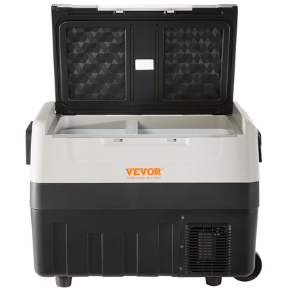 VEVOR Car Refrigerator Camping Fridge 55 L Cool Box Refrigerator Boat 12/24 V Portable Electric Freezer 2 in 1 Dual Zone Car Fridge Compressor