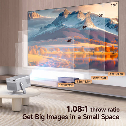 Projector – Beamer – Home Cinema Projector – Multimedia Projector – Android Projector – Full HD 1080p Native Resolutie – Automatische Focus & Wi-Fi 6