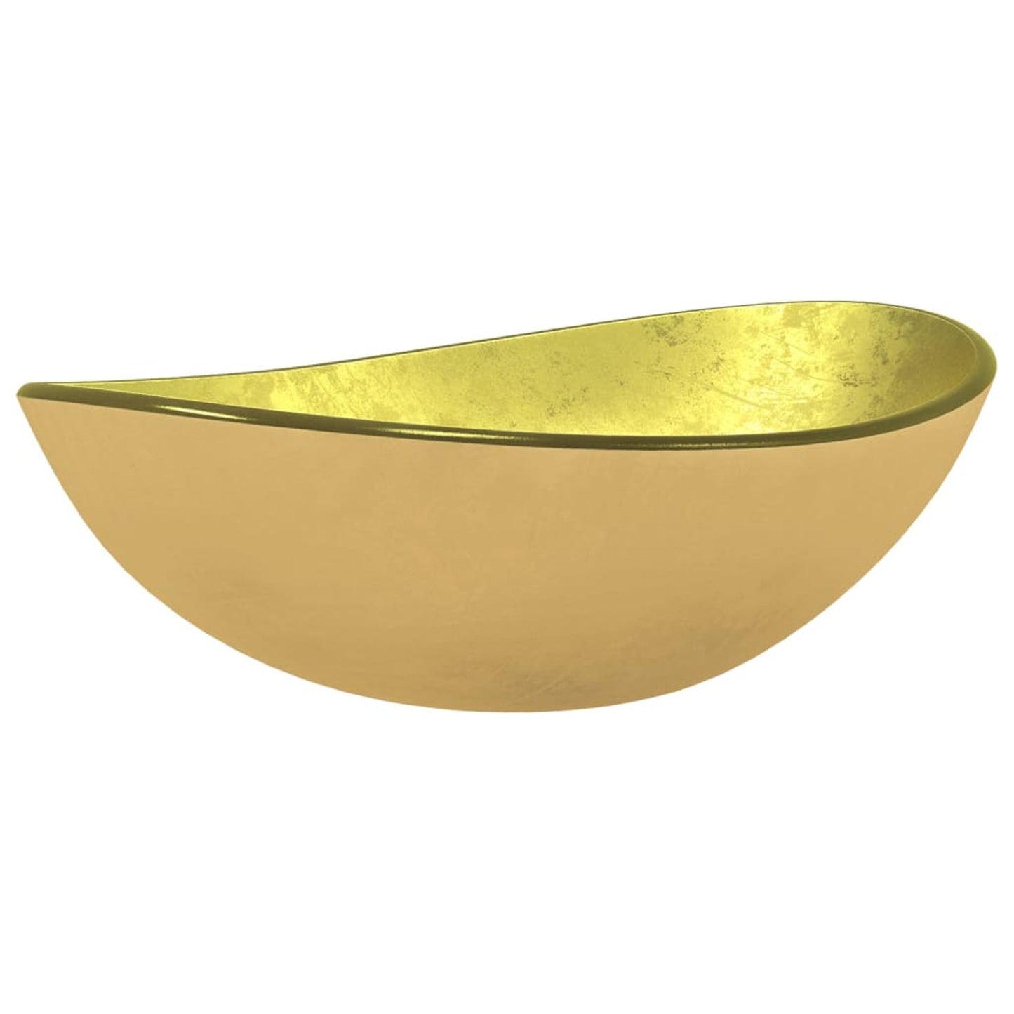Wasbak Glas – Wastafel – Fontein – Lavabo – Washbasin – Gehard Glas – 54,5x35x15,5 cm – Gouden Kleur