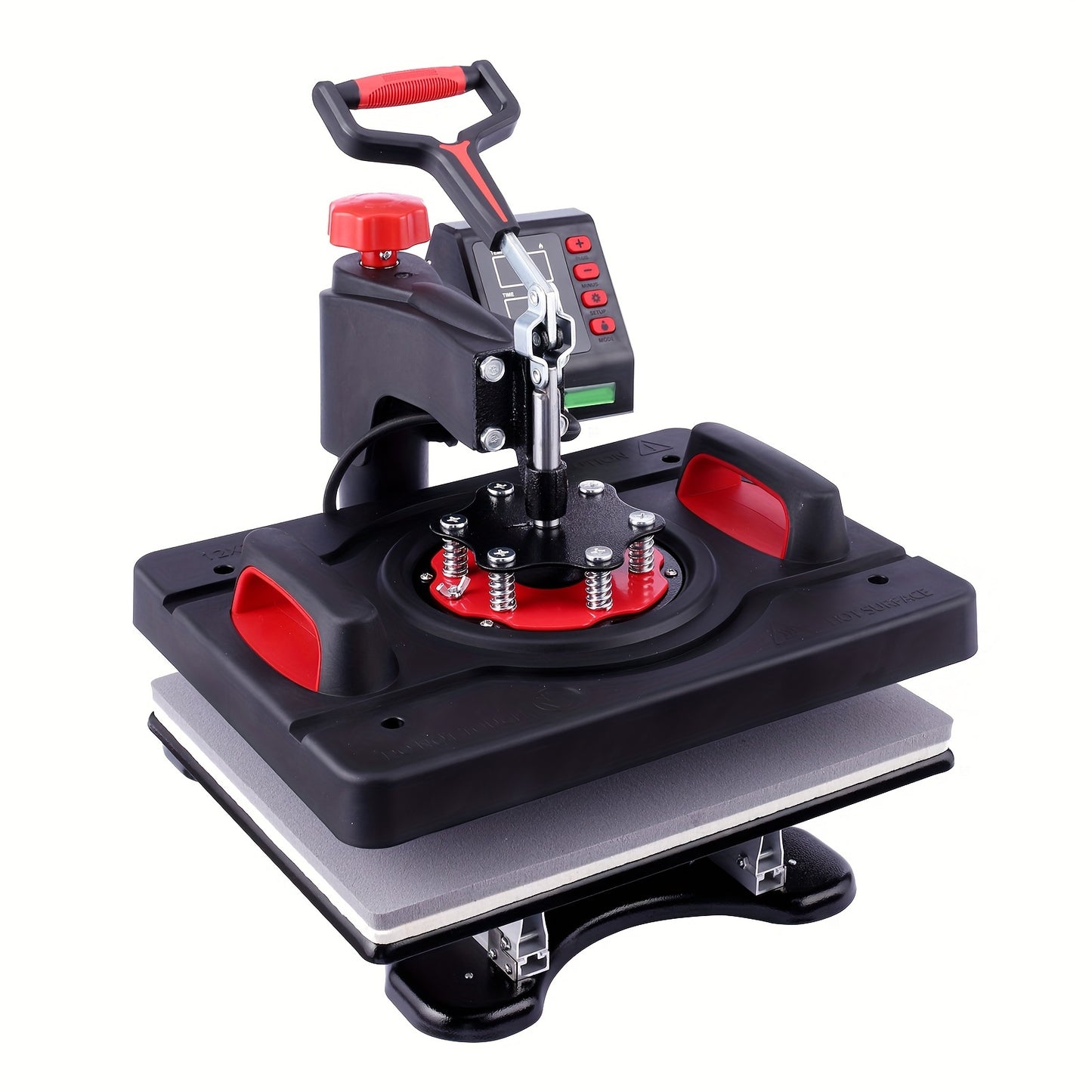 Hittepers – Transferpers – Sublimatiepers – Warmtepers – 8-in-1 Multifunctioneel – 360° Draaibare Arm – Digitale Temperatuur & Timer – 30x38 cm Persvlak