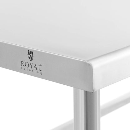 Roestvrijstalen Werktafel – RVS Werkbank – Keukentafel – Opbergtafel – Werkbank Garage – 150x70 cm – Opstaande Rand – Stabiel en Hygiënisch