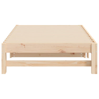 Slaapbank – Bedbank – Logeerbed – Zitbank – Houten Bank – Massief Dennenhout – 195,5x179x30 cm – Ruimtebesparend & Ventilerend Lattenbodem