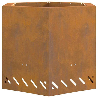 Large Rectangular Brown Metal Fire Pit - 58x58x51cm Outdoor Indoor Patio Heater, Durable Modern Design for Garden, Terrace & Winter Heating, Cozy Gatherings - Compatible with Firewood & Log Burners (No Ignition System Include