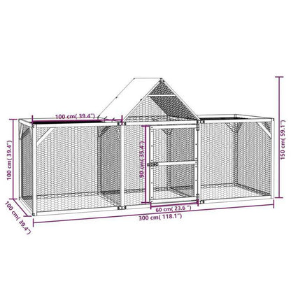 Kippenhok – Kippenren – Pluimveehok – Kippenkooi – Buitenverblijf – Geïmpregneerd Vurenhout – 300x100x150 cm – Weerbestendig & Stevig