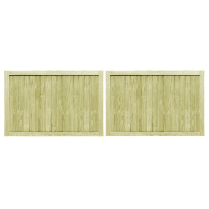 Tuinpoort – Tuintoegang – Houten Poort – Grenen Poort – Dubbele Poort – Geïmpregneerd Grenenhout – Set Van 2 – 300 x 100 cm Groot Formaat