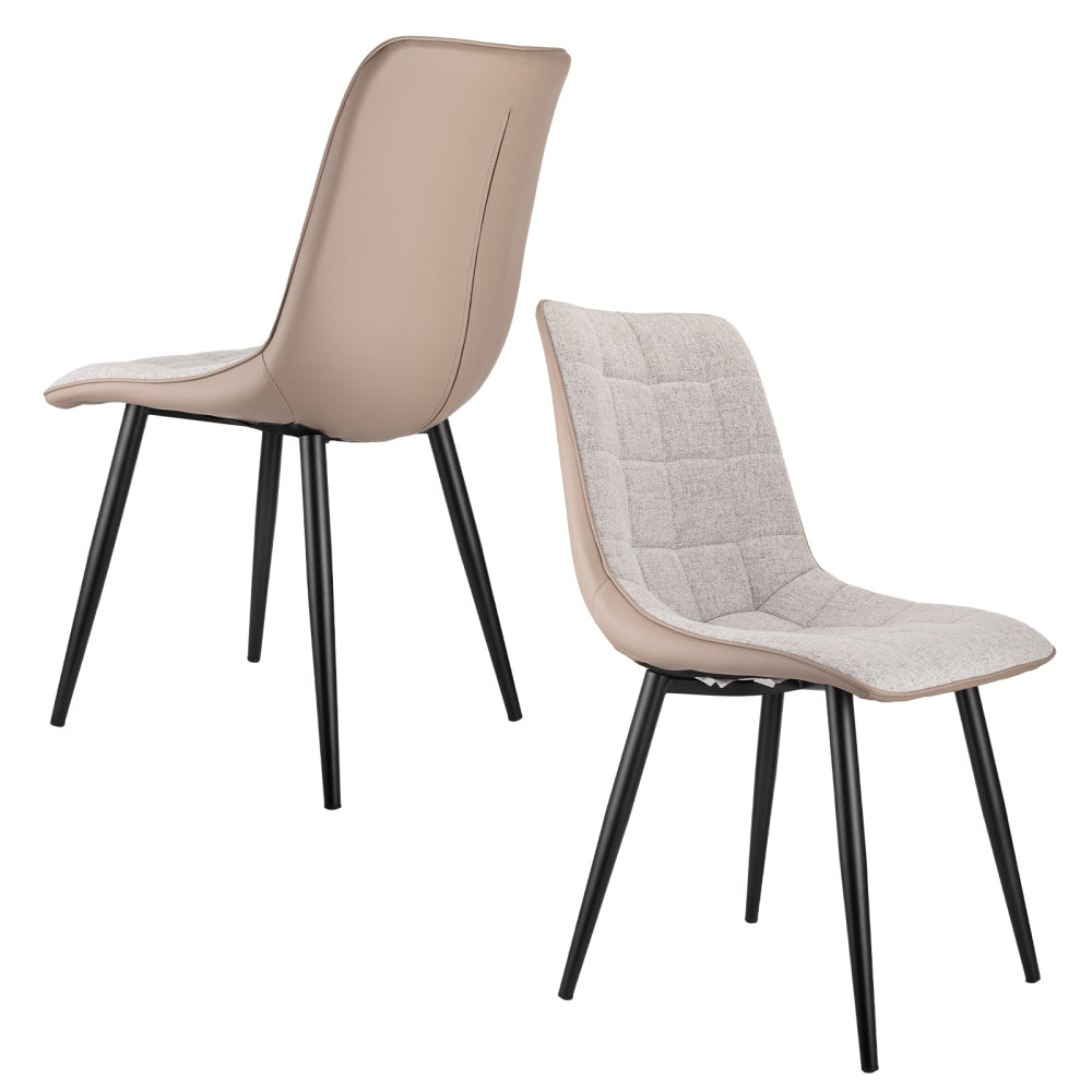 Gestoffeerde Stoelen Set – Eetkamerstoelen – Bureaustoelen – Horecastoelen – Retro Stoelen – Metalen Frame – Linnenstof En Kunstleer – Comfortabel En Onderhoudsvriendelijk