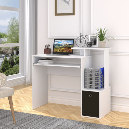 Bureau – Computertafel – Werkplekmeubel – Thuiswerkbureau – Laptoptafel – Compact formaat 100x40 cm – Melamine afwerking wit