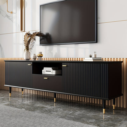 TV Meubel – TV Kast – TV Meubelkast – Entertainmentmeubel – TV Dressoir – Zwart – 170x36x54,5 cm – Soft-Close Lades – Hoogwaardige Materialen