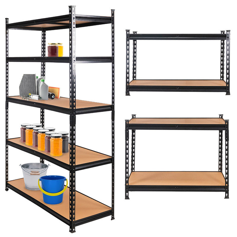 Mega-M Pro Loft Storage Shelf, H-180 cm, L-120 cm, D-45 cm, 5 MDF Shelves (6.2 mm), 275 kg Capacity, Black, N